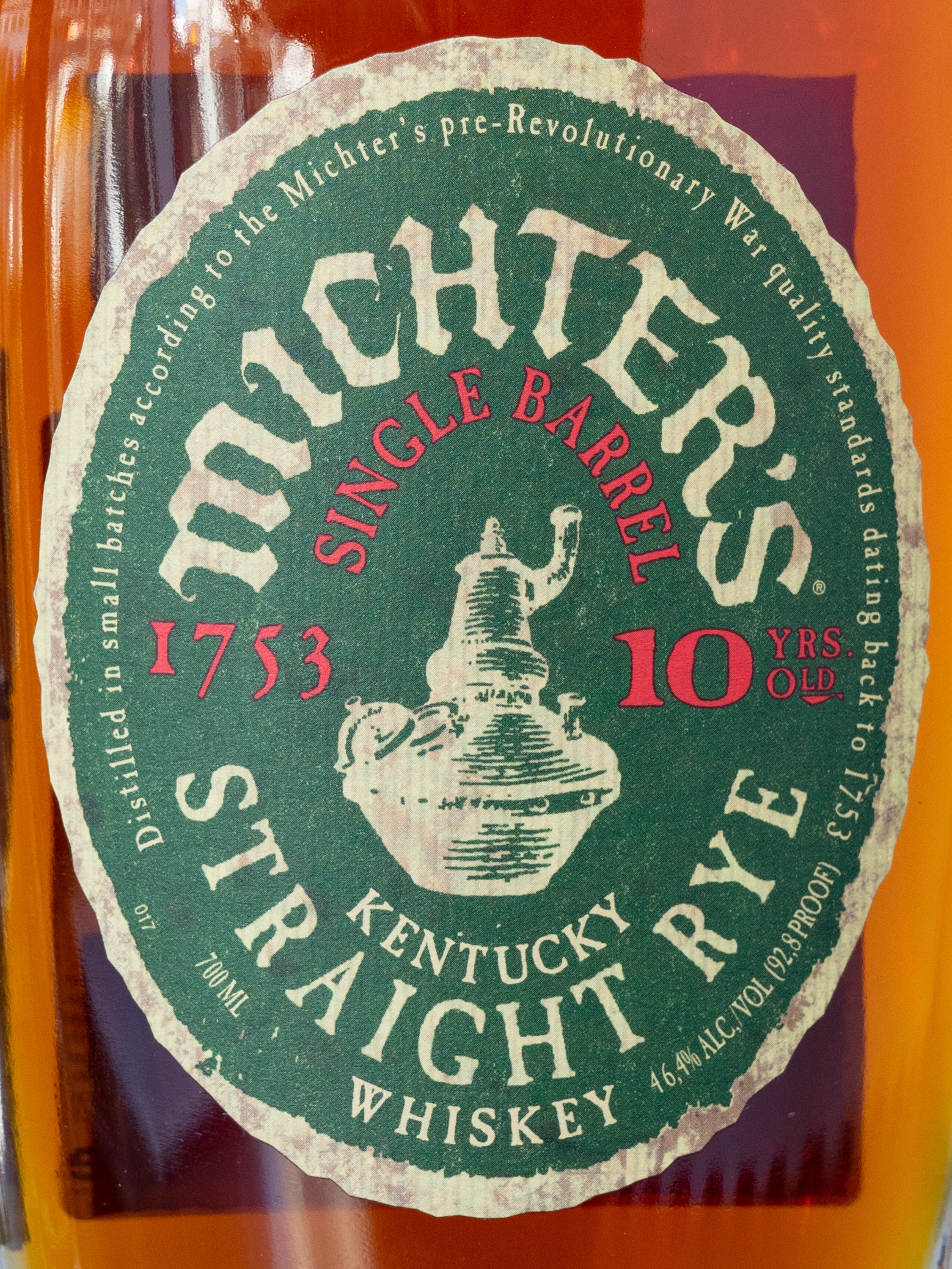 Этикетка Michter's 10 Year Old Straight Bourbon