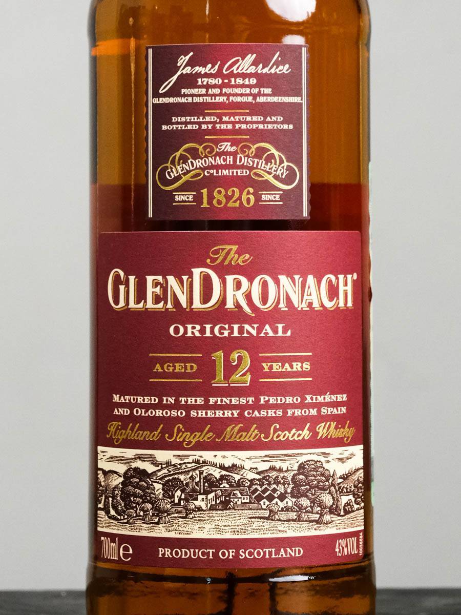 Этикетка Glendronach Original 12 YO