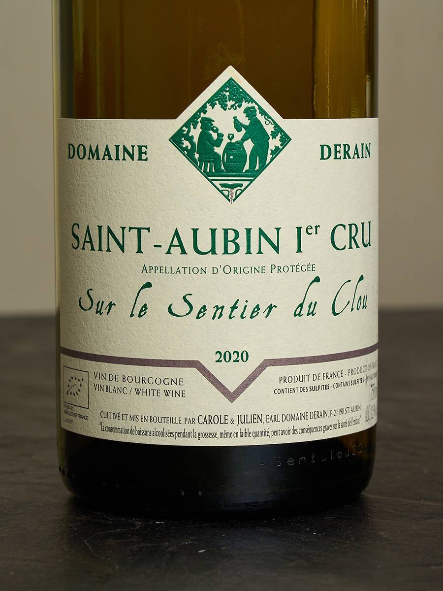 Этикетка Domaine Derain Saint Aubin Premier Cru Sur le Sentier du Clou 2020