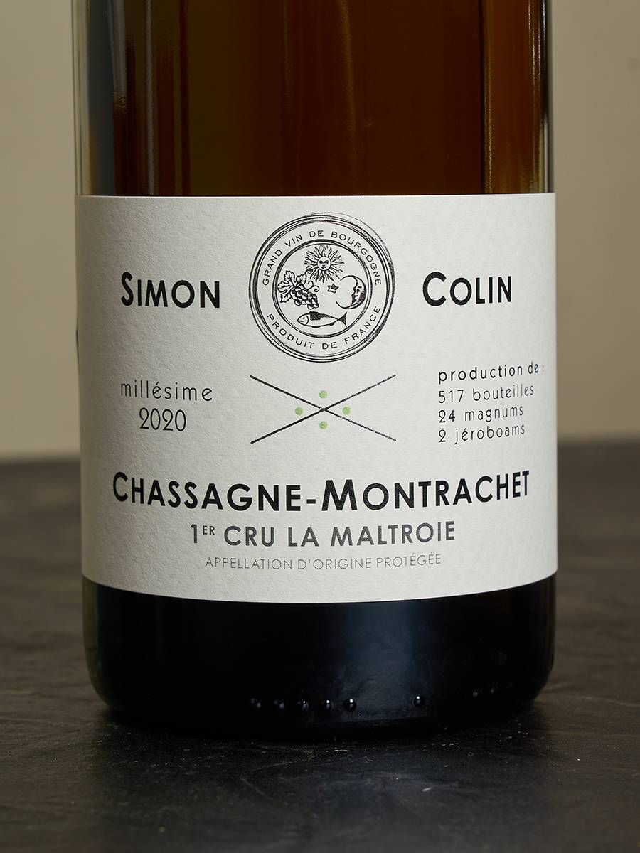 Этикетка Simon Colin Chassagne-Montrachet 1-er Cru La Maltroie