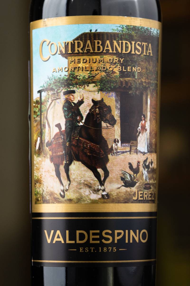 Этикетка Amontillado Contrabandista Valdespino