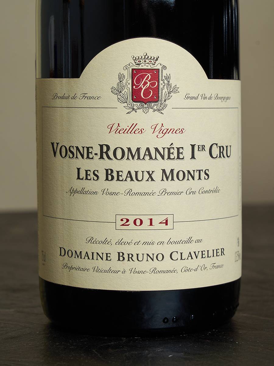 Этикетка Domaine Bruno Clavelier Vosne-Romanee 1er Cru Les Beaux Monts Vieilles Vignes 2014
