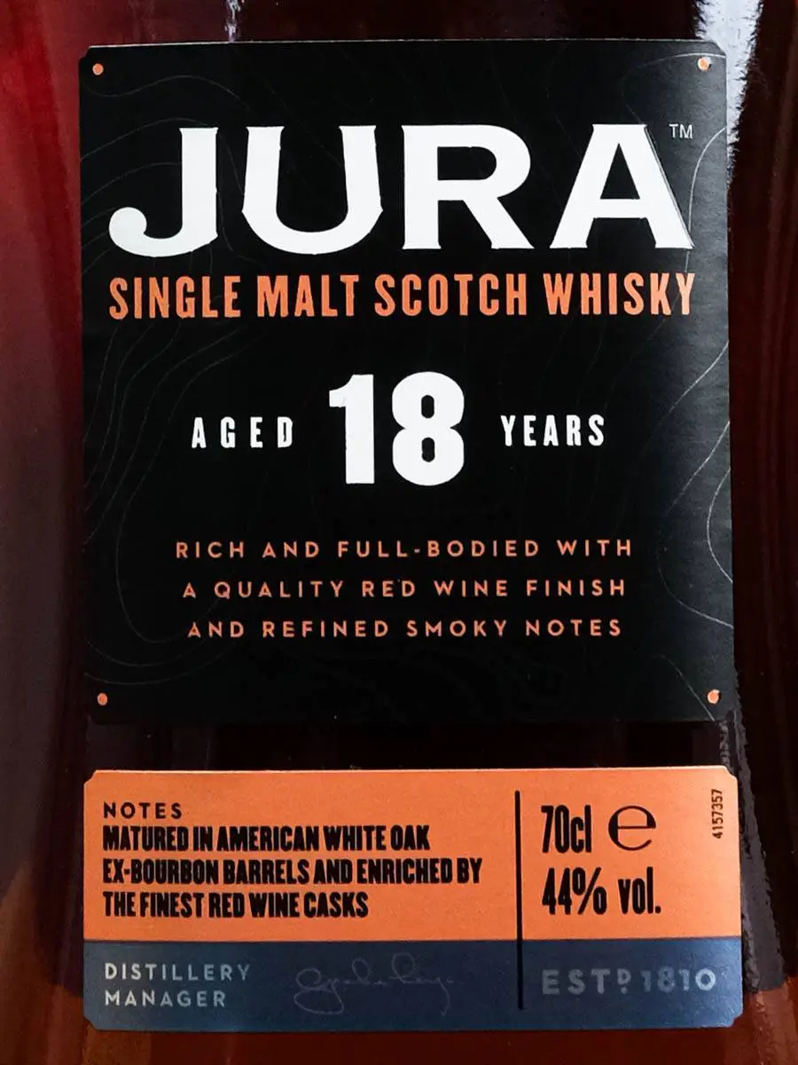 Этикетка Jura 18 Years