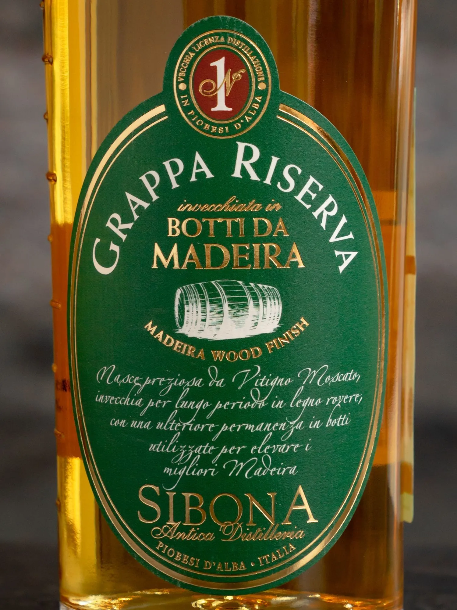 Граппа Sibona Grappa Riserva Madeira Wood Finish купить в ресторане Остерия  - лучшая цена